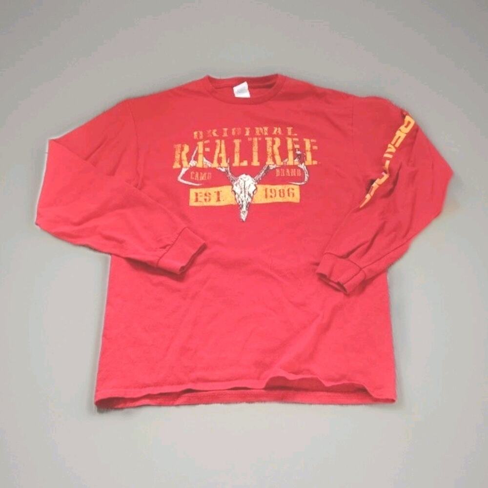 Realtree Outfitters Long Sleeve Graphic T-Shirt Men’s L Red